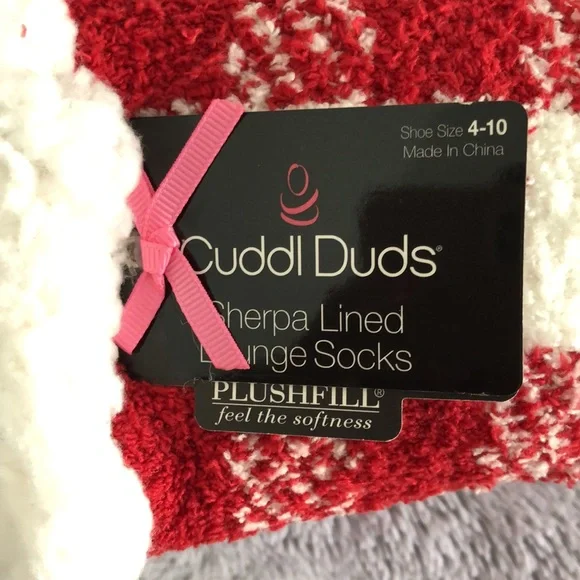 Cuddle Duds Sherpa Lined Lounge Socks - Picture 2 of 2